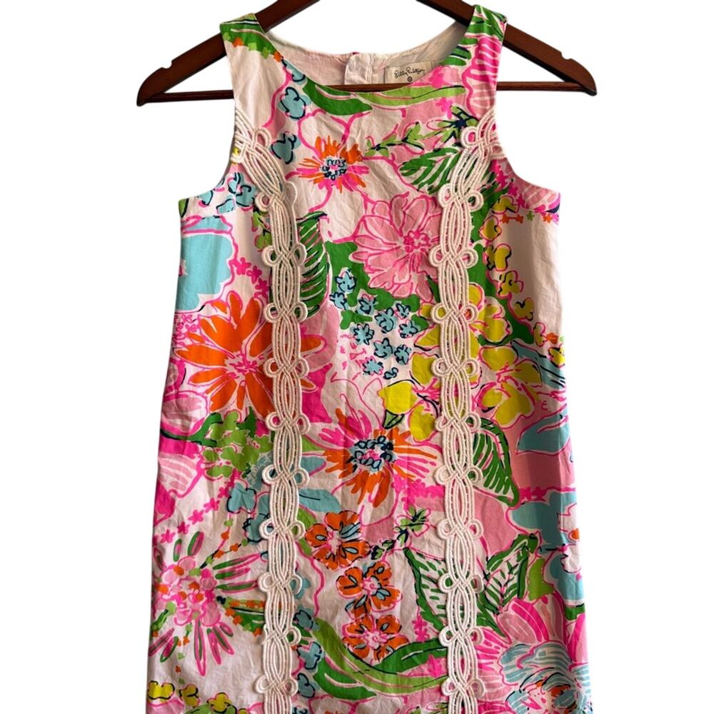 Lilly Pulitzer for Target Girls Pink Green Floral Shift Dress EUC